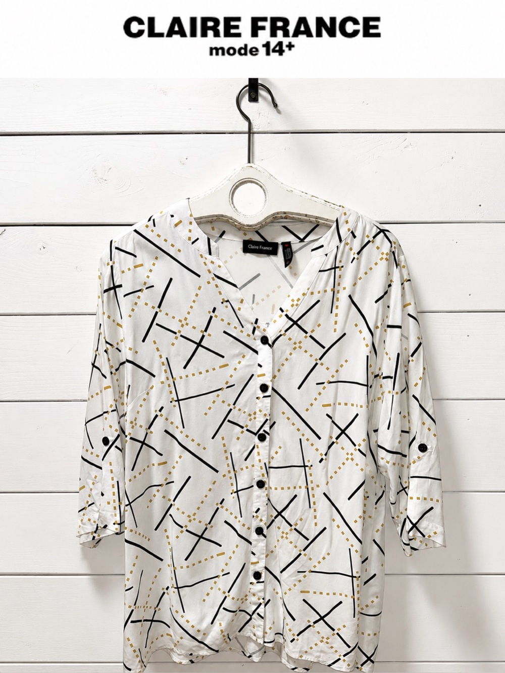 Claire France Mode 14+ Abstract Print Blouse Size 14